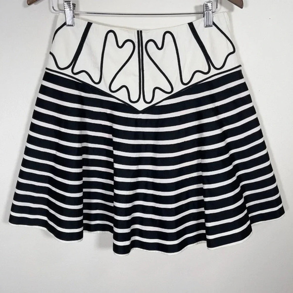 Anthropologie  Leifsdottir Knee Length Ruffle Striped Tiered Skirt - Picture 1 of 11